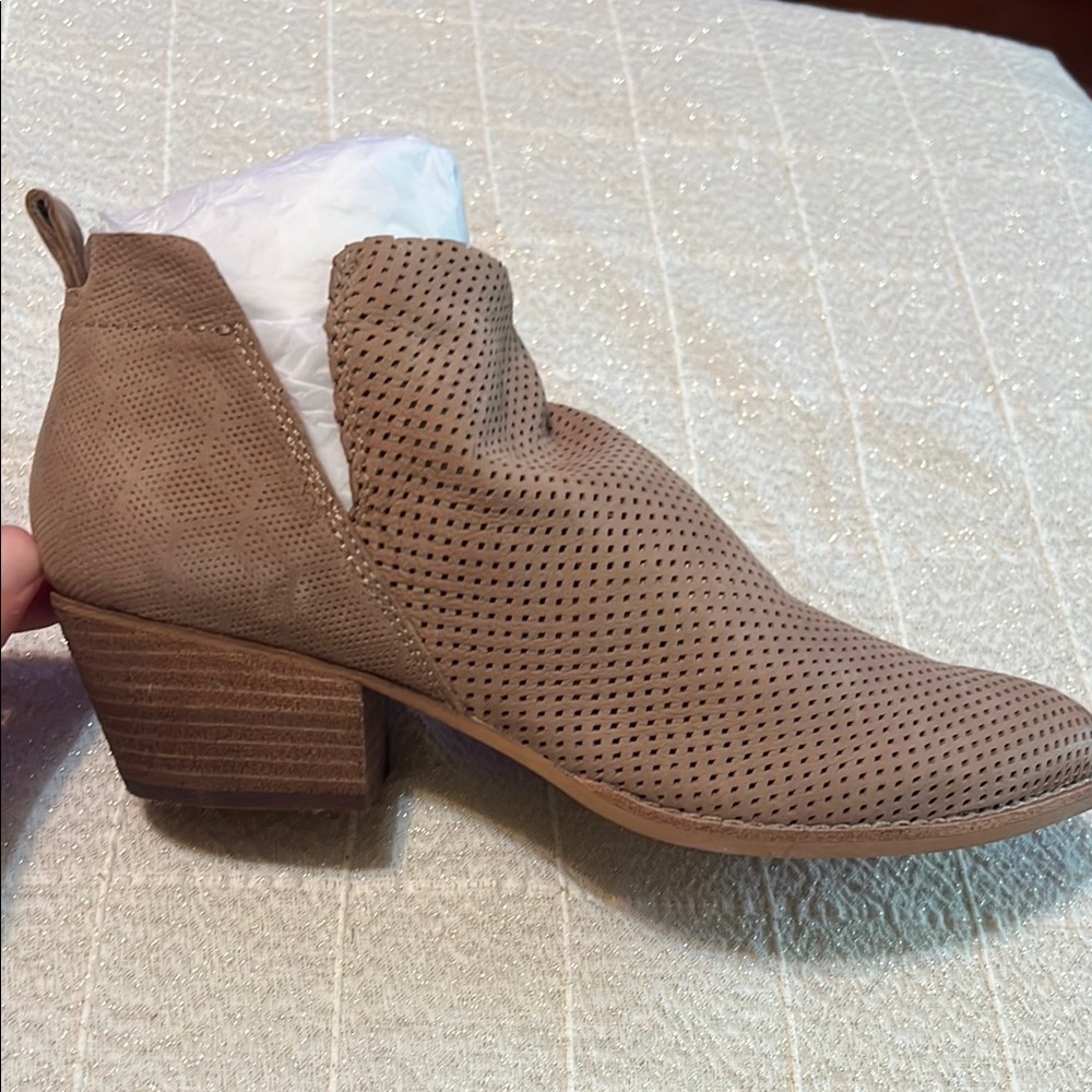 Dolce Vita Tan Sonya Booties with Perforated Design